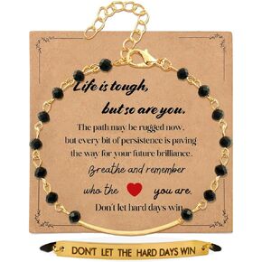 لا تدع الأيام الصعبة تفوز بسوار - ملهمة لا تدع الأيام الصعبة تفوز بسوار قابل للتعديل هدايا مجوهرات مطرزة، الفولاذ المقاوم للصدأ محفور عليه كلمة تحفيزية للنساء والرجال in Kuwait