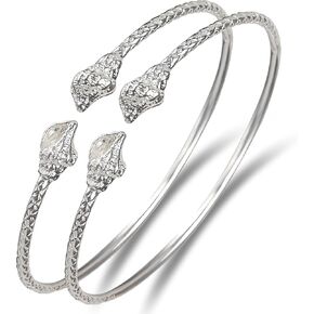 Better Jewelry Shell Ends West Indian Bangles .925 Sterling Silver 28.0 Grams, 1 pair, made in the USA in Kuwait