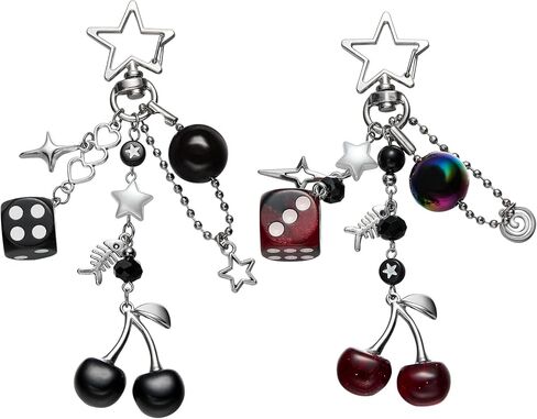 2Pcs Keychains for Women Cute Bag Charms with Alloy Swivel Clasp for Backpack Decoration Purse Charm in Saudi Arabia