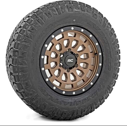 Rough Country 87 Series 17x8.5" Bronze Aluminum Wheel with Black Ring & Simulated Beadlock - 6x5.5 Bolt Pattern, +0mm Offset, Durable One-Piece Rim for Trucks & Jeeps in Saudi Arabia