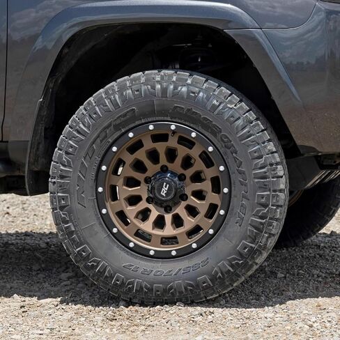 Rough Country 87 Series 17x8.5" Bronze Aluminum Wheel with Black Ring & Simulated Beadlock - 6x5.5 Bolt Pattern, +0mm Offset, Durable One-Piece Rim for Trucks & Jeeps in Saudi Arabia
