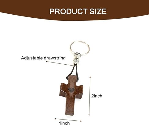 3 PCS Christian Cross Keychain for Women,Wooden Pocket Cross Fidget Keychain for Men,Cross My Heart,Small Jesus Keychains for Encouragement,Stress/Anxiety Relief,Christmas Gifts Family in Kuwait