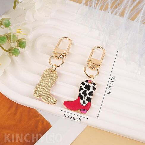 18 Pack Metal Cowboy Boots Keychains Western Key rings for Handbag Purse Decoration in Kuwait