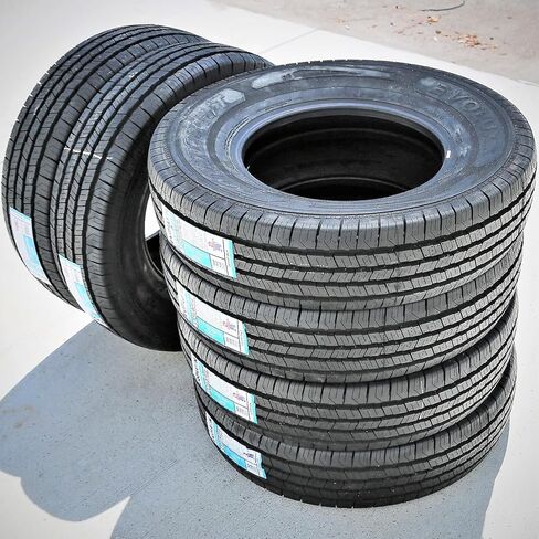 مجموعة من 6 (ستة) إطارات Evoluxx Rotator H/T للشاحنات الخفيفة للطرق السريعة لجميع المواسم - LT215/85R16 215/85/16 215/85-16 115/112S نطاق التحميل E LRE 10 طبقات BSW جدار جانبي أسود in Saudi Arabia