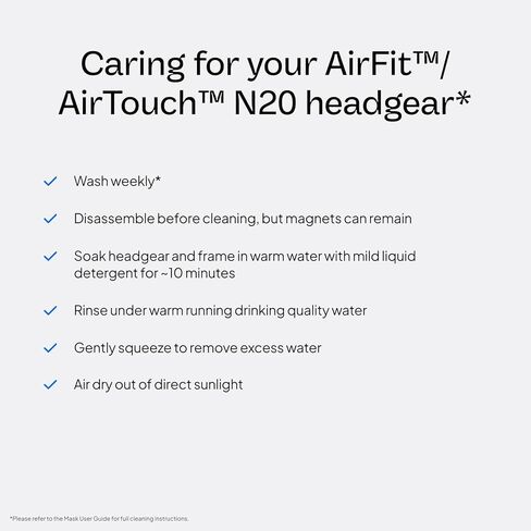 ResMed AirFit/AirTouch N20 Full Face Replacement Headgear - Small, Blue in Saudi Arabia