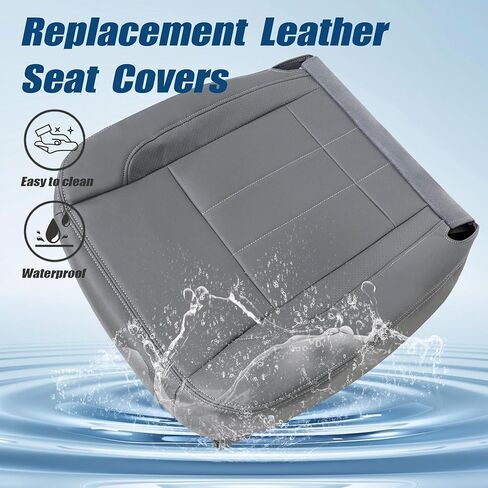 GXARTS Driver Side Bottom Replacement Leather Seat Cover Slate Gray #D5 Compatible with Dodge Ram 1500 2500 3500 4500 2006 2007 2008 2009 in Saudi Arabia