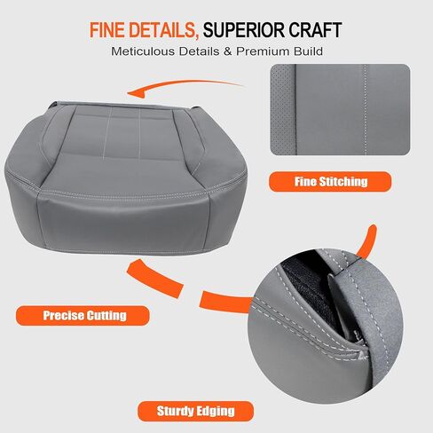 GXARTS Driver Side Bottom Replacement Leather Seat Cover Slate Gray #D5 Compatible with Dodge Ram 1500 2500 3500 4500 2006 2007 2008 2009 in Saudi Arabia
