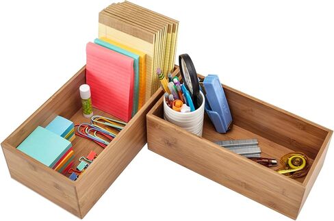 صينية تنظيم من خشب الخيزران الكلاسيكي من إشبيلية، المطبخ والمنزل والمكتب وأدوات الأدراج غير المرغوب فيها وأدوات المائدة والفضيات وأدوات المائدة والأقلام (كبيرة) in Kuwait