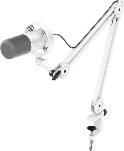 طقم ميكروفون بودكاست FIFINE K688، ميكروفون ديناميكي USB/XLR مع ذراع بوم لخلاط الكمبيوتر/XLR، ميكروفون ألعاب مع زر كتم الصوت، مقبس سماعة الرأس للصوت، البث الصوتي، البث، تسجيل الموسيقى -K688CT in Kuwait