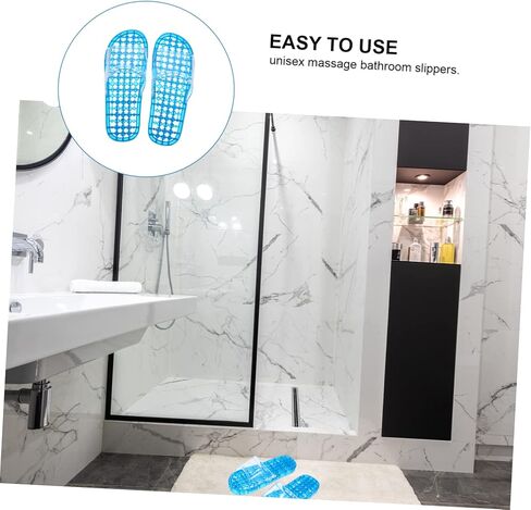Hollowed Bath Slippers Quick Drying Design 1 Pair of Crystal Massage Slippers for Bathroom Comfortable Draining for Home Use in Saudi Arabia