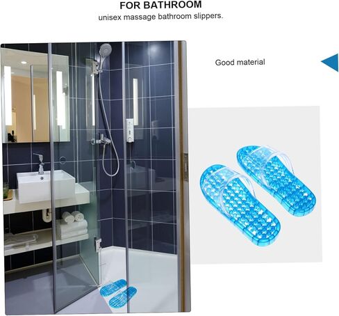 Hollowed Bath Slippers Quick Drying Design 1 Pair of Crystal Massage Slippers for Bathroom Comfortable Draining for Home Use in Saudi Arabia