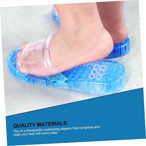 Hollowed Bath Slippers Quick Drying Design 1 Pair of Crystal Massage Slippers for Bathroom Comfortable Draining for Home Use in Saudi Arabia