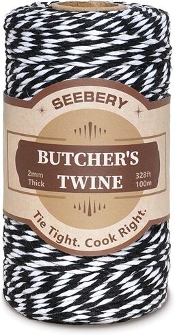 Red and White Butchers Twine – Food Safe Cotton Cooking Twine String for Trussing Turkey, Roasting, Baking, Tying Meat, Pumpkin Bread, Kitchen Use, Christmas Decorations and Gift Wrapping(328ft 2mm) in Kuwait