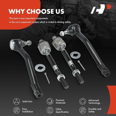 A-Premium Set of 4, Front Inner & Outer Tie Rod End Kit, Compatible with Kia Sedona 2015-2021 in Saudi Arabia