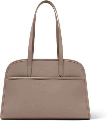 Work Tote Bags for Women 15.6 Inch - Laptop Tote Bag with Zip Compartments - Briefcase for Women Professional for Computer - Large PU Leather Office Purse - Taupe in Saudi Arabia