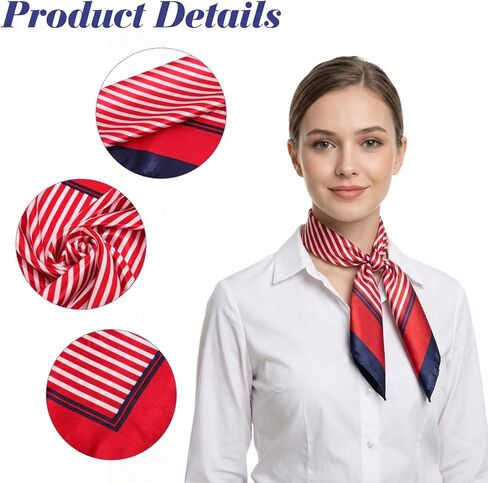 Sailor Scarf Stain Flight Attendant Scarfs Small Square Formal Neck Scarf Wrap for Women Costume in Kuwait