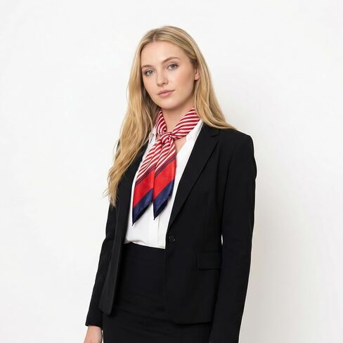 Sailor Scarf Stain Flight Attendant Scarfs Small Square Formal Neck Scarf Wrap for Women Costume in Kuwait