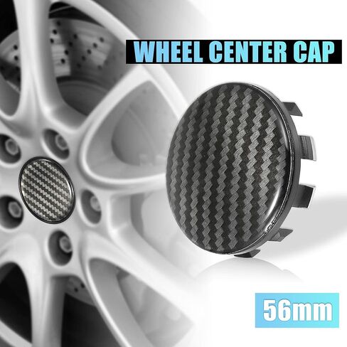 X AUTOHAUX 4 قطعة 56 مللي متر 2.2 "قبعات مركز عجلة السيارة غطاء محور الإطارات العالمي نمط ألياف الكربون in Kuwait