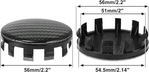 X AUTOHAUX 4 قطعة 56 مللي متر 2.2 "قبعات مركز عجلة السيارة غطاء محور الإطارات العالمي نمط ألياف الكربون in Kuwait