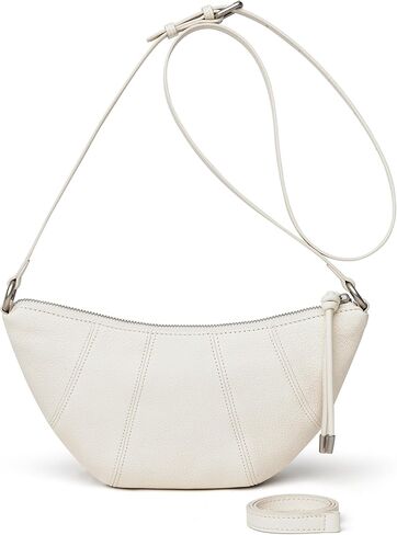 DORIS&JACKY Leather Croissant Crossbody Purse for Women's Designer Goatskin Crescent Shoulder Bag With Two Detachable Straps in Kuwait