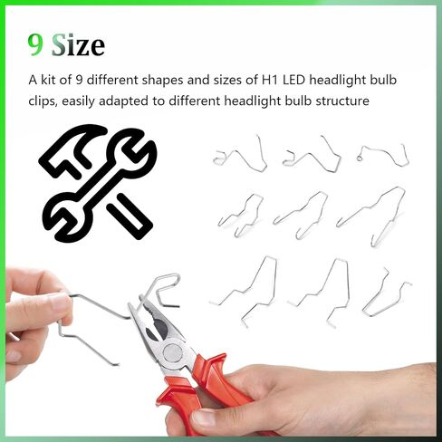 9PCS Car Headlight Retaining Clip with 9 Size,H1 H3 H4 H7 Headlight Bulb Retainer Clip for Shock Absorption,Portable Headlights Clips Spring Clamps Car Accessories for Cars,SUVs in Kuwait