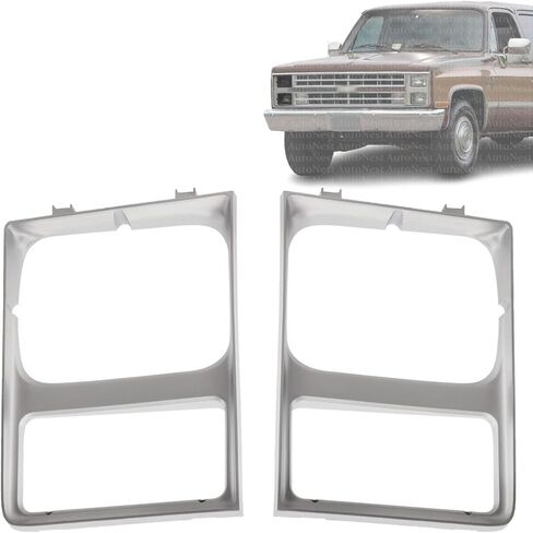 Front Headlight Bezels With Single Headlamps Compatible with Chevrolet & GMC C & K Series 1985-1987 | DIRECT REPLACEMENT | Plastic | 15598726 15598725 | GM2513182 GM2512182 in Saudi Arabia