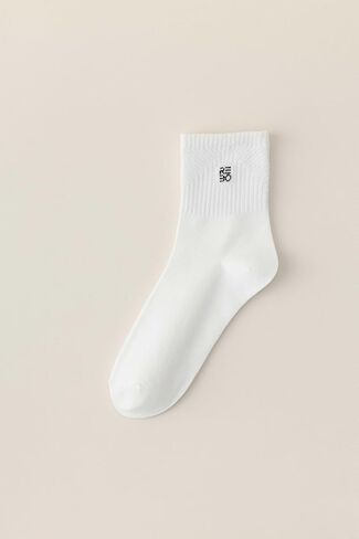 5 Pairs Men's Mid-Calf Socks for Winter, 95% Polyester, Pack of 5 Pairs, White, Model KM265 in Saudi Arabia