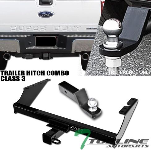 الفئة 3 III أسود 2 بوصة أنبوب استقبال مصد خلفي وصلة سحب مقطورة + كرة محملة قطرة 2 بوصة متوافقة مع 99-16 Ford F250 / F350 Superduty in Kuwait