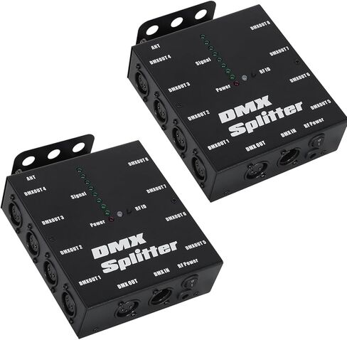 مقسم XLR DMX، مضخم إشارة DMX 512 لاسلكي ذو 8 قنوات، مستقبل إرسال DMX ذو 3 دبابيس لحفلات الديسكو، إضاءة المسرح LED لعيد الميلاد والهالوين in Saudi Arabia