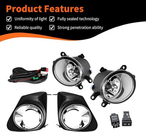Fog Lights Assembly Compatible with Corolla 2011 2012 2013 Pair Front Fog Lamp w/Bezel & Wiring Harness Switch 8148202200 8148102210 Driver and Passenger Side in Saudi Arabia