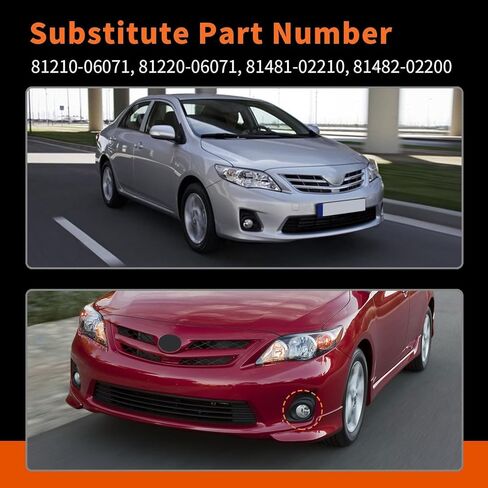 Fog Lights Assembly Compatible with Corolla 2011 2012 2013 Pair Front Fog Lamp w/Bezel & Wiring Harness Switch 8148202200 8148102210 Driver and Passenger Side in Saudi Arabia