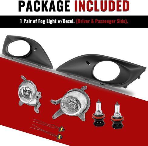 زوج من مصابيح الضباب HECASA مع إطار متوافق مع 2013-2017 Hyundai Veloster Turbo Front Bumper Clear Lens Fog Lamp أسود الحافة اليسرى واليمنى لاستبدال HY2593153 HY2592153 HY1038140 HY1039140 in Saudi Arabia