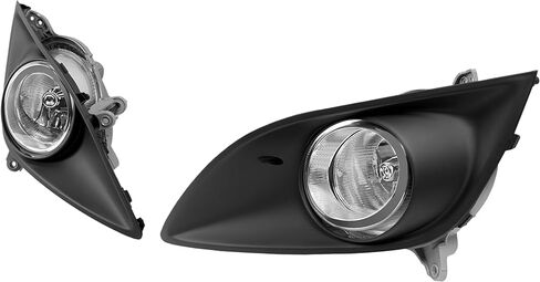 زوج من مصابيح الضباب HECASA مع إطار متوافق مع 2013-2017 Hyundai Veloster Turbo Front Bumper Clear Lens Fog Lamp أسود الحافة اليسرى واليمنى لاستبدال HY2593153 HY2592153 HY1038140 HY1039140 in Saudi Arabia