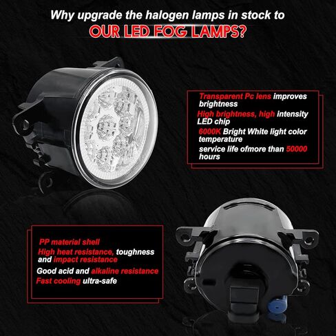 مصابيح الضباب 3.5 بوصة OEM 19626500 متوافقة مع المصد الأمامي SUBARU LEGACY 2018-2024 H11 LED مصابيح الضباب الخفيفة اليسار الأيمن للسائق والركاب مصابيح الضباب، 6000K شعاع أبيض، فائق السطوع. 2-حزمة. in Kuwait