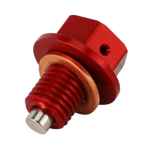 مسمار توصيل الزيت المغناطيسي للدراجات النارية، مسامير M12 x 1.5 CNC لـ CRF125F 14-23/GROM 13-20/CT125 20-22/XR50R CRF50F 99-17/CRF300L 21-22/CRF300RALLY 21-22/CBR250R 98-17-أحمر in Saudi Arabia