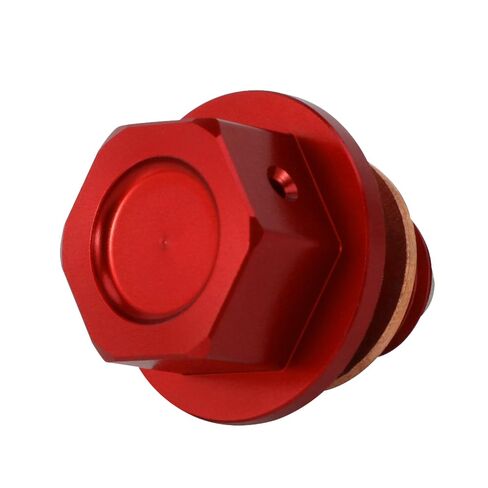 مسمار توصيل الزيت المغناطيسي للدراجات النارية، مسامير M12 x 1.5 CNC لـ CRF125F 14-23/GROM 13-20/CT125 20-22/XR50R CRF50F 99-17/CRF300L 21-22/CRF300RALLY 21-22/CBR250R 98-17-أحمر in Saudi Arabia