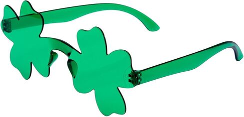 قطعتان من نظارات عيد القديس باتريك الخضراء شامروك، نظارات أيرلندية بأربع أوراق، نظارات البرسيم الأخضر لصالح الحفلات in Kuwait