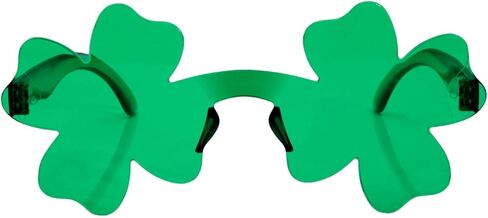 قطعتان من نظارات عيد القديس باتريك الخضراء شامروك، نظارات أيرلندية بأربع أوراق، نظارات البرسيم الأخضر لصالح الحفلات in Kuwait