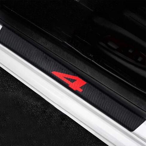 4Pcs Car Door Sill Protector Rmountain4 fit for Toyota Rav4 Carbon Fiber Door Entry Guard Scuff Plate Accessories in Saudi Arabia