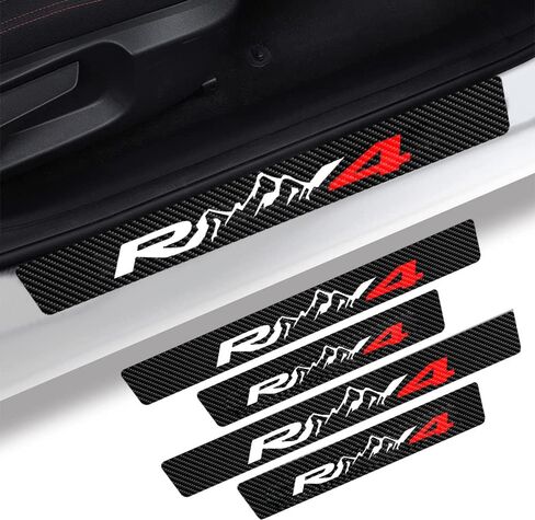 4Pcs Car Door Sill Protector Rmountain4 fit for Toyota Rav4 Carbon Fiber Door Entry Guard Scuff Plate Accessories in Saudi Arabia