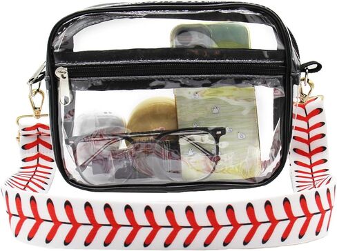 حقيبة كروس شفافة لمناسبات الاستاد، محفظة صغيرة شفافة للنساء معتمدة من ملعب البيسبول in Kuwait