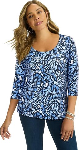 Jessica London Women's Plus Size Stretch Cotton Scoop Neck Tee in Saudi Arabia
