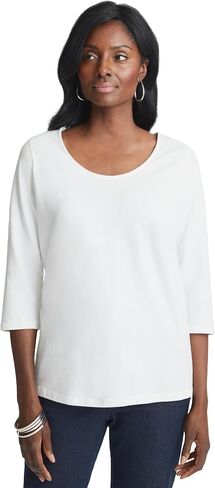 Jessica London Women's Plus Size Stretch Cotton Scoop Neck Tee in Saudi Arabia
