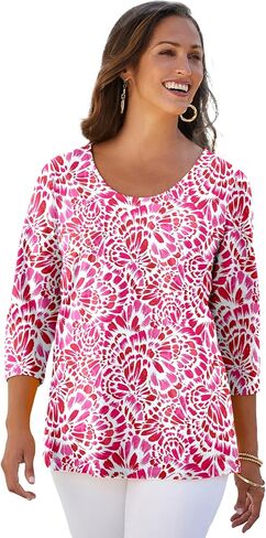 Jessica London Women's Plus Size Stretch Cotton Scoop Neck Tee in Saudi Arabia
