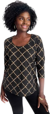 Jessica London Women's Plus Size Stretch Cotton Scoop Neck Tee in Saudi Arabia