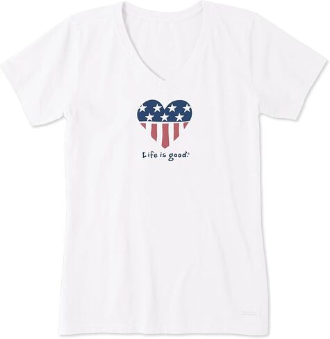 Life is Good Women's American Sunflower Short Sleeve Crusher Vee in Saudi Arabia