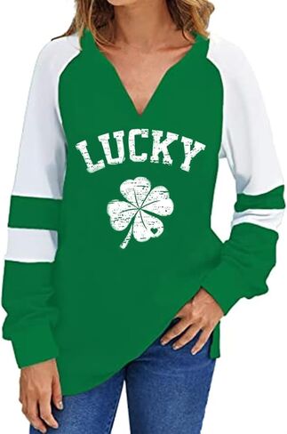 St Patricks Day Shirts Women Irish Graphic Raglan Long Sleeve Festival Ladies Lucky Shamrock Shirts in Saudi Arabia