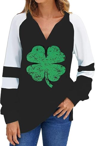 St Patricks Day Shirts Women Irish Graphic Raglan Long Sleeve Festival Ladies Lucky Shamrock Shirts in Saudi Arabia
