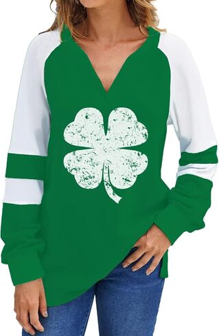 St Patricks Day Shirts Women Irish Graphic Raglan Long Sleeve Festival Ladies Lucky Shamrock Shirts in Saudi Arabia