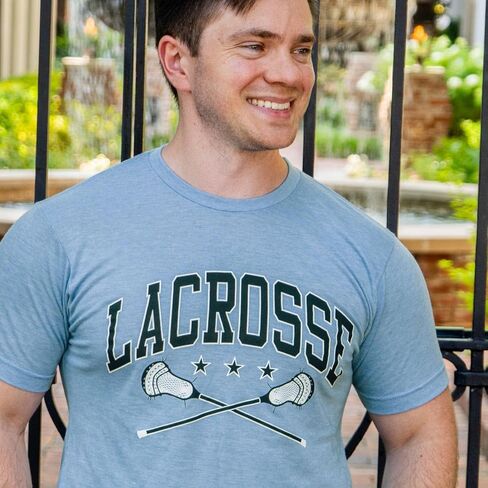 Lacrosse Crossed Sticks Tee | Short Sleeve Lacrosse T-Shirt | Youth and Adult Sizes in Saudi Arabia